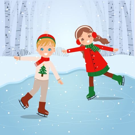 Ice Skating Illustration, Islam Pictures, Ice Skating Winter, Kids Skates, Happy New Year Background, Appliqué Quilts, Merry Christmas Background, Winter Outdoor Activities, Snowy Landscape