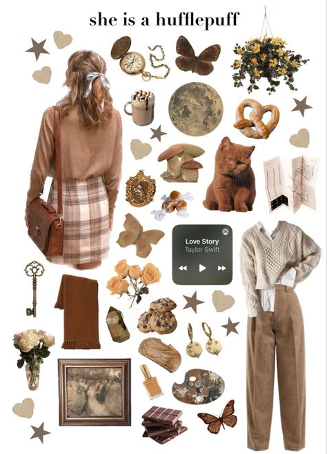 Hufflepuff Autumn Outfit, Hogwarts Clothing Aesthetic, Hogwarts Aesthetic Outfits Hufflepuff, Huffle Puff Outfits, Hufflepuff Summer Outfit, Hufflepuff Academia Outfit, Hufflepuff Clothes Aesthetic, Cute Hufflepuff Outfits, Harry Potter Outfit Ideas Hufflepuff