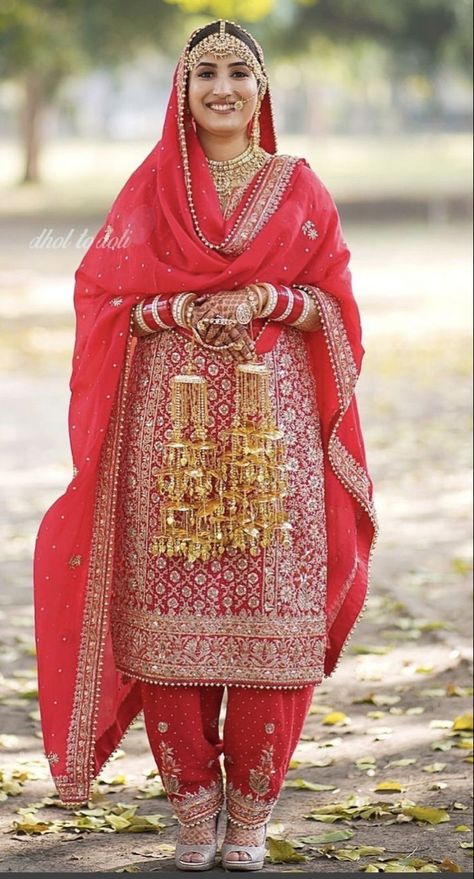 Punjabi Salwar Suits For Bride, Bridal Salwar Suits Wedding, Punjabi Wedding Suit Bridal Sikh Bride, Punjabi Bridal Suit, Bridal Salwar Suits, Chooda Ceremony, Punjabi Wedding Suit, Bridal Suits Punjabi, Bridal Suit