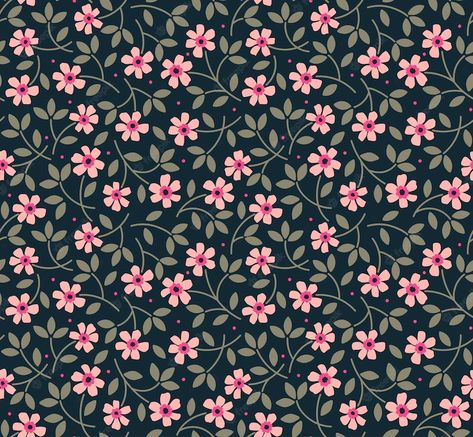 Vintage Floral Background, Small Flower Design, Small Floral Pattern, Vintage Floral Backgrounds, Pattern Sketch, Design Pattern Art, Vintage Florals, Leaf Ornament, Flower Painting Canvas