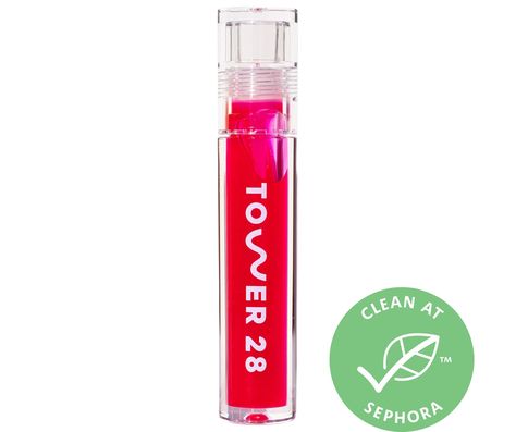 Tower 28 Beauty, Tower 28, Lip Jelly, Moisturizing Lip Gloss, Raspberry Seeds, Bare Lip, Shiny Lips, Raspberry Seed Oil, Lip Products