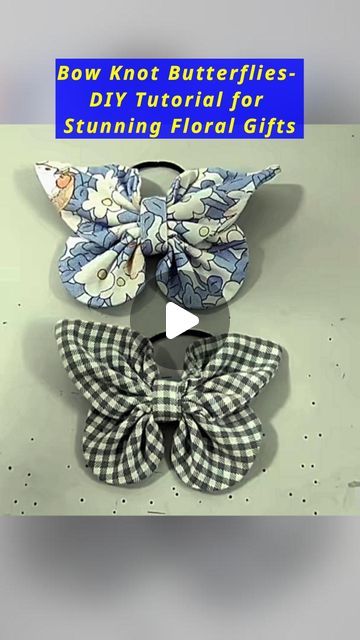 Butterfly Bow Diy, Butterfly Sewing Projects, How To Make Butterfly With Fabric, Butterfly Hair Bows Diy, Denim Bows Diy, How To Sew Bows For Hair, Fabric Butterfly Diy Tutorials, Fabric Butterfly Diy, Hair Tie Bows