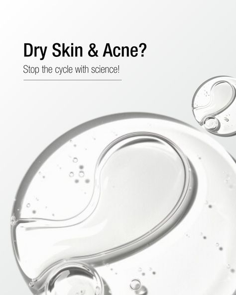 Dry Skin and Acne: Hydration is the key. Dry skin lacks oil and so your skin tries to compensate for overproducing oil which can cause clogged pores and breakouts. Hydrating your skin with ceramides + hyaluronic acid + bisabolol can effectively combat acne in dry skin. [Perdura Therapeutics, Skin science, Precision skincare, Dermatologically approved, Science driven skincare, Skin health, Acne Skincare] Dry Skin Acne, Acne Skincare, Skin Science, Beauty Design, Content Ideas, Clogged Pores, Post Ideas, Skincare Ingredients, Skin Care Acne