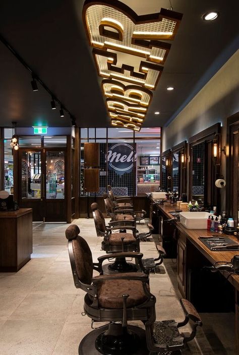 Modern Barber Shop, Barbershop Design Interior, Best Barber Shop, Barber Shop Interior, Barber Logo, Hair Salon Interior, Salon Suites Decor, Barbershop Design, Interior Ceiling Design