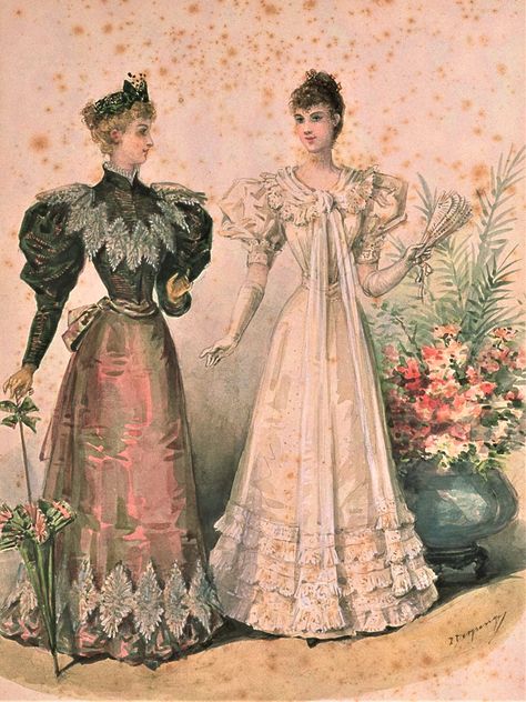 1890 Fashion, Edwardian Fashion Plates, Gilded Age Fashion, 1899 Fashion, Victorian Era Fashion, Fashion Decades, 1890s Fashion, French Women Style, 1800s Fashion