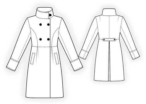 Double-Breasted Coat  - Sewing Pattern #4192 Made-to-measure sewing pattern from Lekala with free online download. Double Breasted Coat Pattern, Coat Sewing, Trendy Sewing Projects, Coat Pattern Sewing, Sewing Projects Clothes, Flat Sketches, Fashion Design Portfolio, Womens Jackets, Womens Sewing Patterns