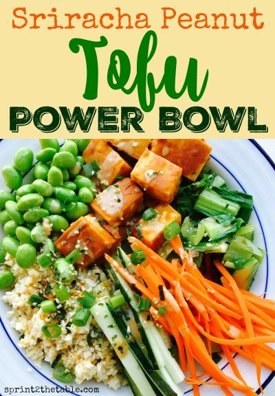 Sriracha Peanut Tofu Power Bowl [Vegan, Gluten-Free Recipe] | Sprint 2 the Table Dinner Smoothies, Salads Lunch, Meal Salads, Beautiful Salads, Peanut Tofu, Power Bowl Recipe, Power Bowl, Beautiful Salad, Power Bowls