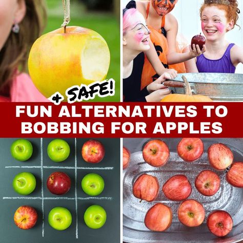 Apple Theme Games, Simple Halloween Games, Community Halloween Party, Fall Carnival Games, Fall Festival Activities, Autumn Games, Apple Games, Apple Bobbing, Games To Play Outside