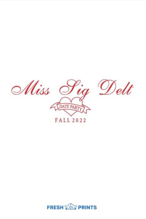 Sigma Delta Tau, SDT, Sig Delt, Sorority, sorority life, sorority merch, sorority apparel, sorority merch ideas, merch inspo, date party, sorority date party, date party shirt, date party merch, date party merch ideas, minimalist graphic design, cursive graphic design, tank top design, baby tee design, Miss Sig Delt, Fresh Prints, Custom apparel, Custom tee shirt, custom college clothing, sorority traditions, red and white shirt, trendy top, trendy graphic design, simple design, quiet luxury Date Party Sorority, Sorority Date Party, Graphic Design Simple, Formal Shirt Design, Trendy Graphic Design, Red And White Shirt, Sorority Formal, Party Crop Tops, Sigma Delta Tau