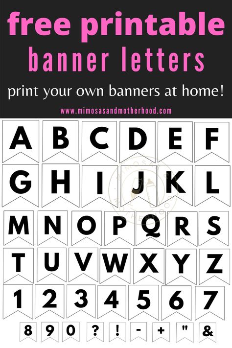 Printable Bunting Letters, Free Printable Bunting Letters, Free Banner Printables, Alphabet Banner Free Printable, Blank Banner Template, Abc Banner, Happy Birthday Banner Printable Free, Free Printable Abc Letters, Printable Abc Letters