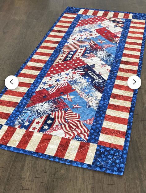 4th of July table runner ￼ Quilted Table Runnerpatriotic Runnerindependence Day4th of Julyreversible 4th Of July Table Runner, Table Runner Quilted, Quilted Table, Quilted Table Runners, Fabric Crafts, Table Runner, Table Runners, 4th Of July, Fabric