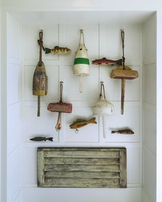 Buoys Vintage Fishing Decor, Nantucket Beach House, Nantucket Beach, Vibeke Design, Board And Batten Wall, Seaside Living, Style Cottage, Beach Cottage Decor, Beach Cottage Style