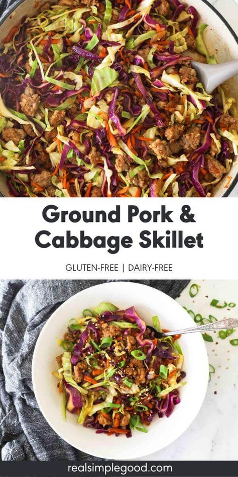 Beef Cabbage Stir Fry, Ground Pork And Cabbage, Ground Pork Recipes Easy, Recipe Using Ground Pork, Ground Beef Cabbage, Stir Fry Easy, Cabbage Skillet, Ground Beef And Cabbage, Beef Cabbage