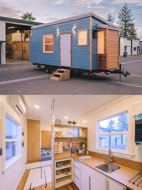 Single-Level Studio 20 Tiny House is Your Mobile Studio Apartment No Loft Tiny House On Wheels, Simple Tiny House On Wheels, 1 Floor Tiny House, 8x12 Tiny House Floor Plans, Tiny House On Wheels Plans, 16x24 Tiny House, Camper Into Tiny House, Mobile Tiny House Design, 10x24 Tiny House