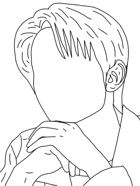 Heeseung Sketch, Enhypen Line Art, Enhypen Outline Drawing, Enhypen Line Art Drawing, Heeseung Drawing Sketch, Kpop Coloring Pages, Enhypen Pencil Drawing, Drawing Sketches, Easy Drawings