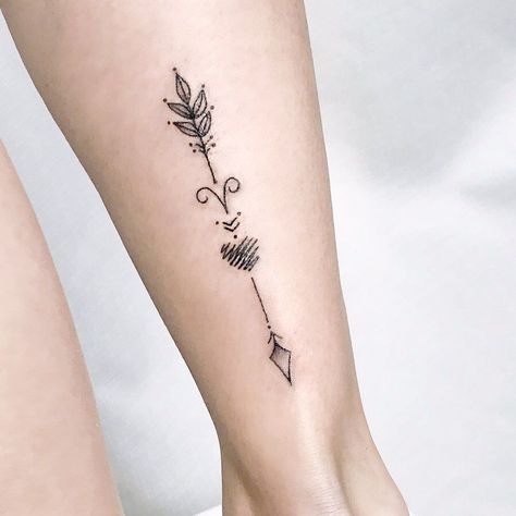 Aries Zodiac Tattoos, Lotusblume Tattoo, Sagittarius Tattoo Designs, Unique Tattoos For Women, Ram Tattoo, Sagittarius Tattoo, Tattoos Meaning, Taurus Tattoos, Aries Tattoo