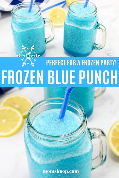 Frozen Theme Punch, Frozen Summer Birthday Party Invitations, Elsa Punch Frozen Party, Elsa Snack Ideas, Frozen Birthday Party Drinks, Frozen Movie Snacks, Frozen Birthday Pool Party, Frozen Party Activities For Kids, Elsa Birthday Party Food