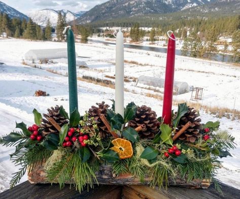 Diy Yule Log, Yule Logs Decoration, Yule Witch, Wicca Holidays, Woodland Crafts, Log Centerpieces, Yule Logs, Log Ideas, Pagan Christmas