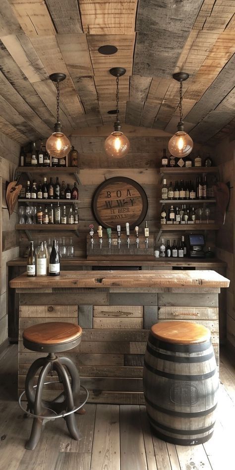 Rustic Bar Ideas For Home, Rustic Farmhouse Basement, Farmhouse Basement Bar Ideas, Farmhouse Basement Bar, Bar Ideas For Home Basement, Rustic Bar Ideas, Barn Bar Ideas, Farmhouse Bar Ideas, Home Pub Ideas