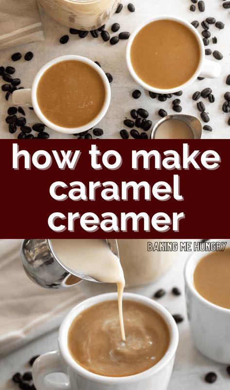 Indulge in homemade caramel coffee creamer with our easy recipe! Sweet, creamy, and perfect for your morning brew. Try it now! Salted Caramel Coffee Creamer Recipe, Homemade Chocolate Caramel Coffee Creamer, Caramel Macchiato Coffee Creamer Recipe, Homemade Maple Coffee Creamer, Carmel Coffee Creamer Recipe, Carmel Coffee Creamer, Homemade Caramel Coffee Creamer, Caramel Coffee Creamer Recipe, Flavored Coffee Creamer Recipes