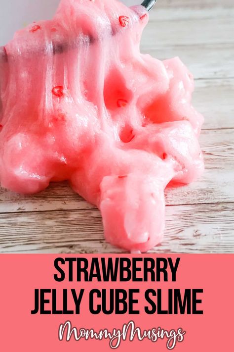 Fantastically easy to make and hours of fun for the kids, this strawberry jelly cube slime has a fun texture that's irresistible! Jelly Cube Slime Recipe, Strawberry Slime, Tiny Bathtub, Jelly Cube Slime, Types Of Slime, Jelly Slime, Playing With Slime, Easy Slime Recipe, Glossy Slime