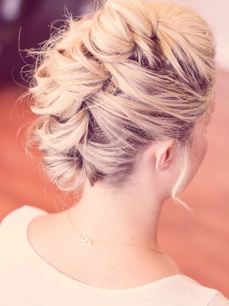 Fancy Faux-Hawk Elegant Party Hairstyles, 10 Year Vow Renewal Ceremony, Curly Homecoming Hairstyles, Hairstyle Fancy, Warrior Hair, Faux Hawk Updo, Hair Updo With Braid, Prom Hair Straight, Elegant Bridal Hairstyles