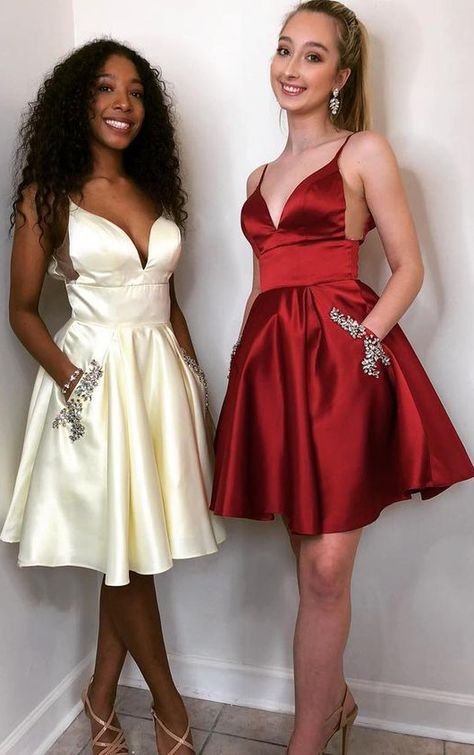 Dark red grad dresses