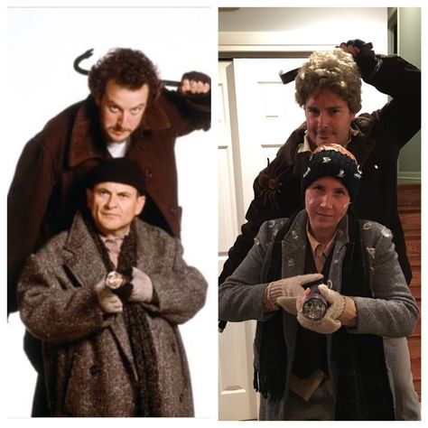 Marv and Harry Home Alone Costume Sticky Bandits Halloween Costume, Harry And Marve Home Alone, Harry Marv Costume, Harry And Marv Home Alone Costume Kids, Marv And Harry Halloween, Wet Bandits Halloween Costume, Sticky Bandits Costume, Hilarious Halloween Costumes For Couples, Marv Home Alone Costume