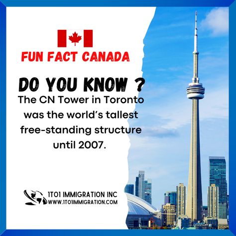 Fun Fact Canada Explore Canada, Fun Fact, Cn Tower, Did You Know, Fun Facts, Toronto, Quick Saves