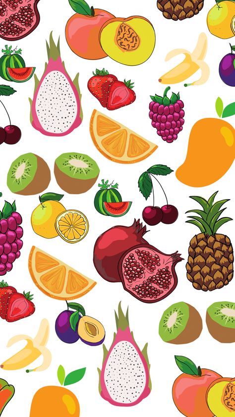 Fruits Aesthetic Drawing, Fruits Aesthetic Wallpaper, Fruits Wallpaper Aesthetic, Cute Fruits Wallpapers, Fruits Wallpaper, Fruit Drawing Wallpaper, Fruit Background Aesthetic, Fruit Aesthetic Wallpaper, Cute Fruit Wallpapers