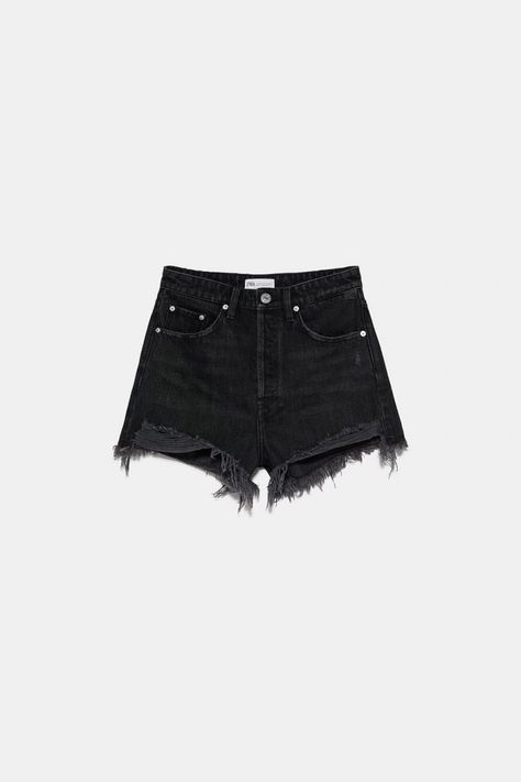 Black Jean Shorts, Cut Offs, Zara Shorts, Frayed Denim, Girly Shoes, Mid Rise Shorts, Ripped Denim, Short En Jean, Cut Off Shorts