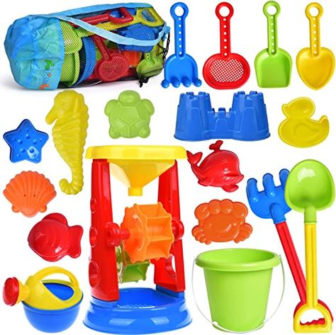 FUN LITTLE TOYS Kids Beach Sand Toys Set Sand Water Wheel, Beach Molds, Beach Bucket Beach Shovel Tool Kit, Sandbox Toys for Toddlers, Kids Outdoor Toys, Snow Toys 19 Pieces Sandpit Toys, Sandbox Toys, Kids Sandbox, Snow Toys, Beach & Sand Toys, Baby Baden, Beach Bucket, Sand Play, Sand Toys