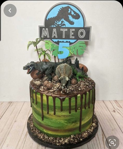 Dinosaur Cake 4th Birthday, Jurassic Party Decorations, Jurassic Park Cake Ideas, Dinosaur Birthday Party Treats, T Rex Cake Birthday Boys, Dinasour Cake Ideas Boys, Jurassic Park Cake Birthdays, Jurrasic World Birthday Cake, Dino Birthday Cake Boys