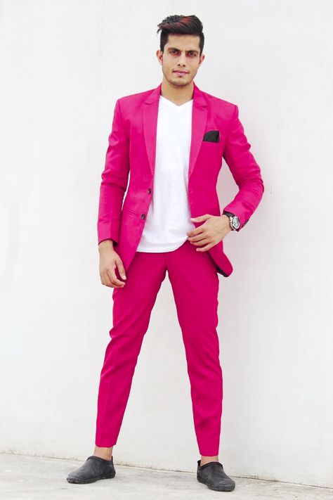 Hot Pink Tuxedo Men, Linen Suit Men, Pink Tuxedo, Colour Analysis, Pink Suit, Miami Vice, Power Suit, Pink Vibes, Linen Suit