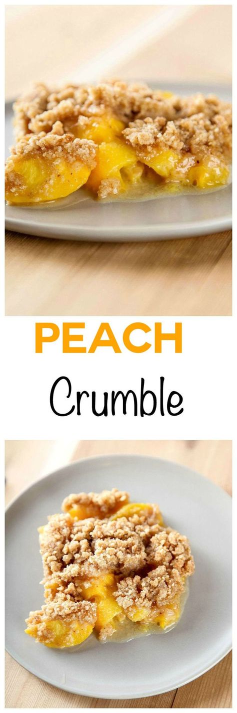 Peach Crumble: Sweet and juicy peaches with a mile high crump topping. You only need one bowl and 7 common ingredients,for this easy dessert recipe. Peach Crumble Recipe, Weight Watcher Desserts, Peach Crumble, Easy Dessert Recipe, Peach Desserts, Low Carb Dessert, Crumble Recipe, Peach Recipe, Mile High