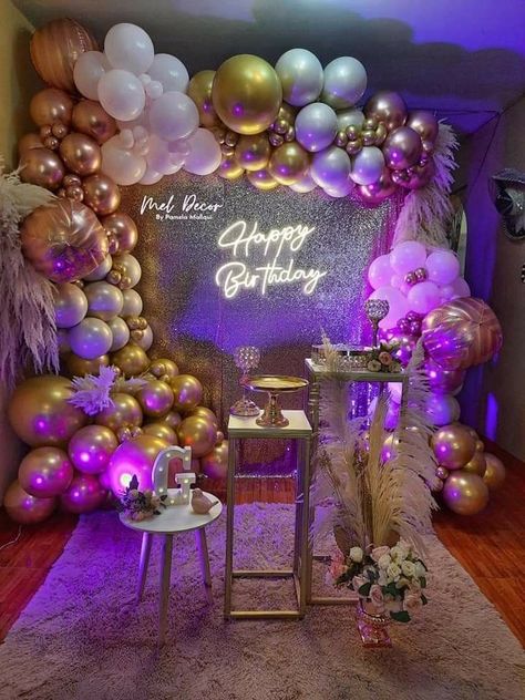 18birthday Decorations, Bday Dinner Ideas, Birthday Decoration Ideas For Women, Simple Birthday Party Decorations, Birthday Party Decorations At Home, Subscribe Intro, Themes Birthday Party, Party Decorations For Adults, 15th Birthday Decorations