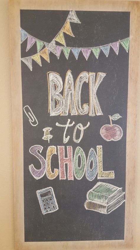 Restaurant Chalkboard Ideas, Back To School Chalkboard Art, School Chalkboard Art, Chalk Wall Art, Chalkboard Crafts, Chalkboard Art Diy, Back To School Chalkboard, Chalkboard Art Quotes, Chalkboard Wall Art