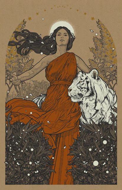 White Tiger, New Art, A Woman, Art Prints, Orange, White, Art