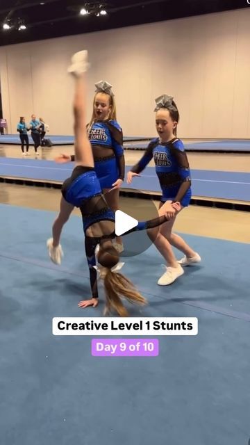 Deryn | THE CHEER KIN on Instagram: "Follow @thecheerkin for more stunt ideas and cheer tips🎀

🎥: Cheer St. Louis

#cheer #cheerleading #allstarcheer #cheerstunts #cheerstunt #cheerleader #cheerteam #competitivecheer #level1cheer" Level 1 Stunts Cheer, Level One Cheer Stunts, Cheer Stunt Ideas, Level 1 Cheer Stunts, Easy Cheer Stunts For Beginners, Cheer Stunts Middle School, Cheer Stunts For Little Kids, Easy Stunts, Cheer Formations