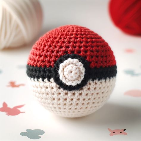 Hey there, Pokémon trainers and crochet lovers! Ready to add a touch of magic to your craft collection? This adorable Pokeball amigurumi crochet pattern is Amigurumi Pokeball, Crochet Pokeball Pattern Free, Poke Ball Crochet Pattern, Crochet Pokemon Ball, Pokeball Crochet Pattern Free, Crochet Pokeball, Free Pokemon Crochet Patterns, Pokemon Amigurumi, Pokemon Crochet