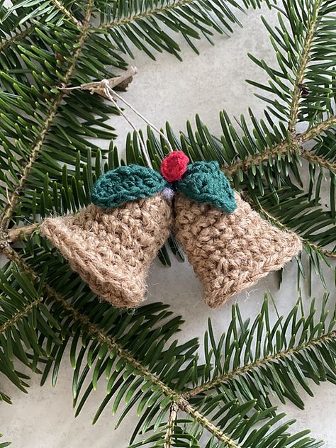 10 Cute FREE Ornament Crochet Patterns! | Swecraftcorner Crochet Christmas Bells, Jingle Bell Crafts, Ugly Christmas Sweater Ornament, Ornament Crochet, Crochet Bell, Crochet Lovey, Christmas Bell, Crochet Christmas Ornaments, Bell Ornaments