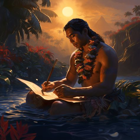 Samoan Artwork, Samoan Art, Polynesian Men, Polynesian Art, Polynesian Designs, Art Tropical, Pose References, French Polynesia, Magic Art