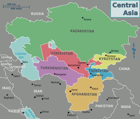 Central Asia Map, Map Of Asia, Interesting Maps, Astana Kazakhstan, Geography Map, Gas Pipeline, Asia Map, Country Maps, Baghdad