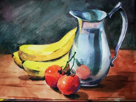 Watercolour Painting Still Life, Watercolor Still Life Easy, Objective Drawing, Still Life Watercolor Paintings, Watercolor Still Life Paintings, Canvas Art Painting Acrylic, Basic Watercolor, Pop Art Artists, Best Watercolor