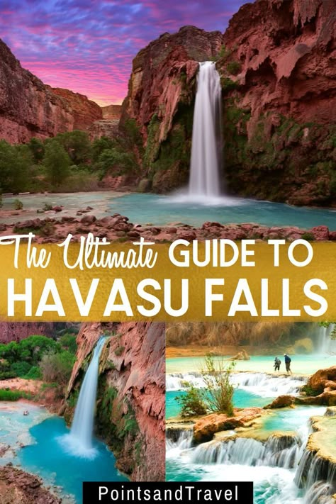 The ULTIMATE Guide to the Havasu Falls Hike in 2019 - Everything you need to plan your trip to Havasu Falls, Arizona. How to prepare for your journey to the Havasu Falls, how to get there, the sites to see, as well as your ideal packing list. Permits, lotteries, helicopters, pack mules and more to come as you begin to understand what it takes to reach this magnificent place and make your trip to Havasupai and Havasu Falls one you will never forget. |Havasu Falls hike | Havasu Falls Packing List| Arizona Havasu Falls, Havasu Falls Hike, Havasu Falls Arizona, Arizona Travel Guide, Havasupai Falls, Arizona Vacation, Visit Arizona, Havasu Falls, Arizona Road Trip