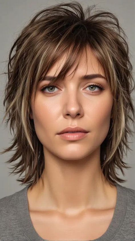 23 Discover Stunning Medium Shag Haircuts for All Hair Types Haircuts For Fat Faces, Short Shaggy Hairstyles, Messy Look, Medium Shaggy Hairstyles, Nice Hairstyles, Shaggy Hairstyles, Medium Shag, Shag Cut, Modern Shag Haircut