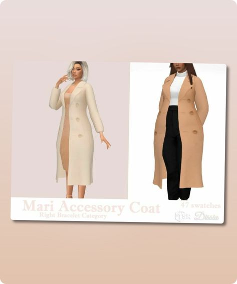 Sims 4 Clothing CC: Mari Accessory Coat By Dissia Sims 4 Cc Long Coat, Sims 4 Cc Coat Accessory, Sims 4 Coat Cc, Sims Tops, Unicorn Top, Sims 4 Cc Download, Cc Mods, Model Nails, Best Sims