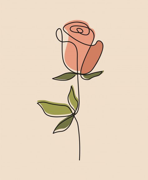 Rose Flower Aesthetic Drawing, Rose One Line Drawing, Rose Aesthetic Drawing, Aesthetic Drawings To Put On Your Wall, Pinturas Minimalistas Ideas, Roses Aesthetic Drawing, Rose Art Wallpaper, One Line Wallpaper, Dibujos Cute Aesthetic