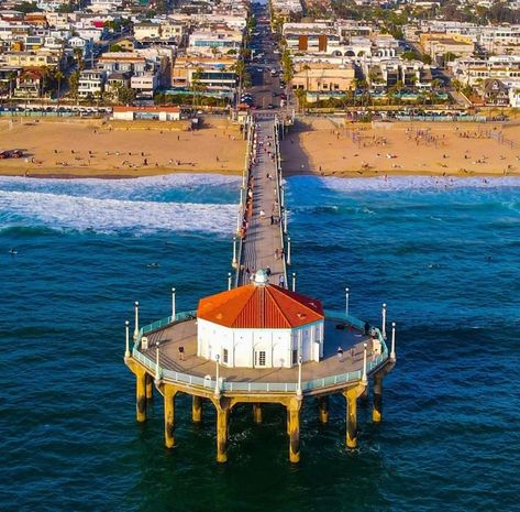 Manhattan Beach Pier, Beach Pier, Manhattan Beach, Magical Places, Manhattan