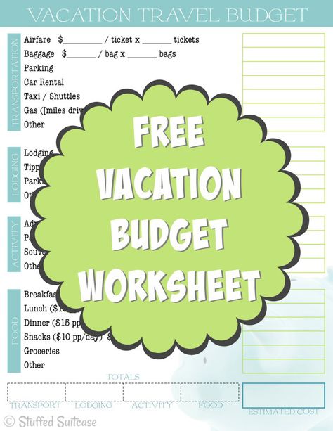 Planning to take a trip and what to know the average vacation cost? Use this travel budget vacation cost worksheet to estimate what you should save for your trip. StuffedSuitcase.com Vacation Budget Template, Vacation Budget, Budget Worksheet, Budget Vacation, Travel Budget, Budgeting Worksheets, Need A Vacation, Budget Template, Budget Planner